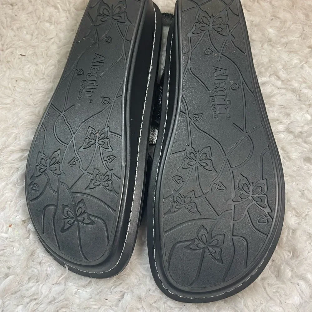 Alegria Ver-691 leather black embossedstraps sandals size 41